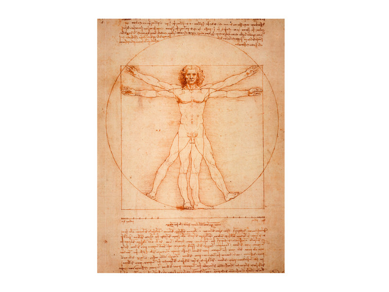 Softcover kunst schetsboek ,  Da Vinci, Mens van Vitruvius
