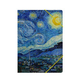 Paper file folder with elastic closure, Starry night, Van Gogh