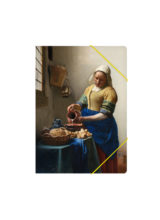 Chemise à dossier en papier avec fermeture élastique, A4, Laitière Vermeer