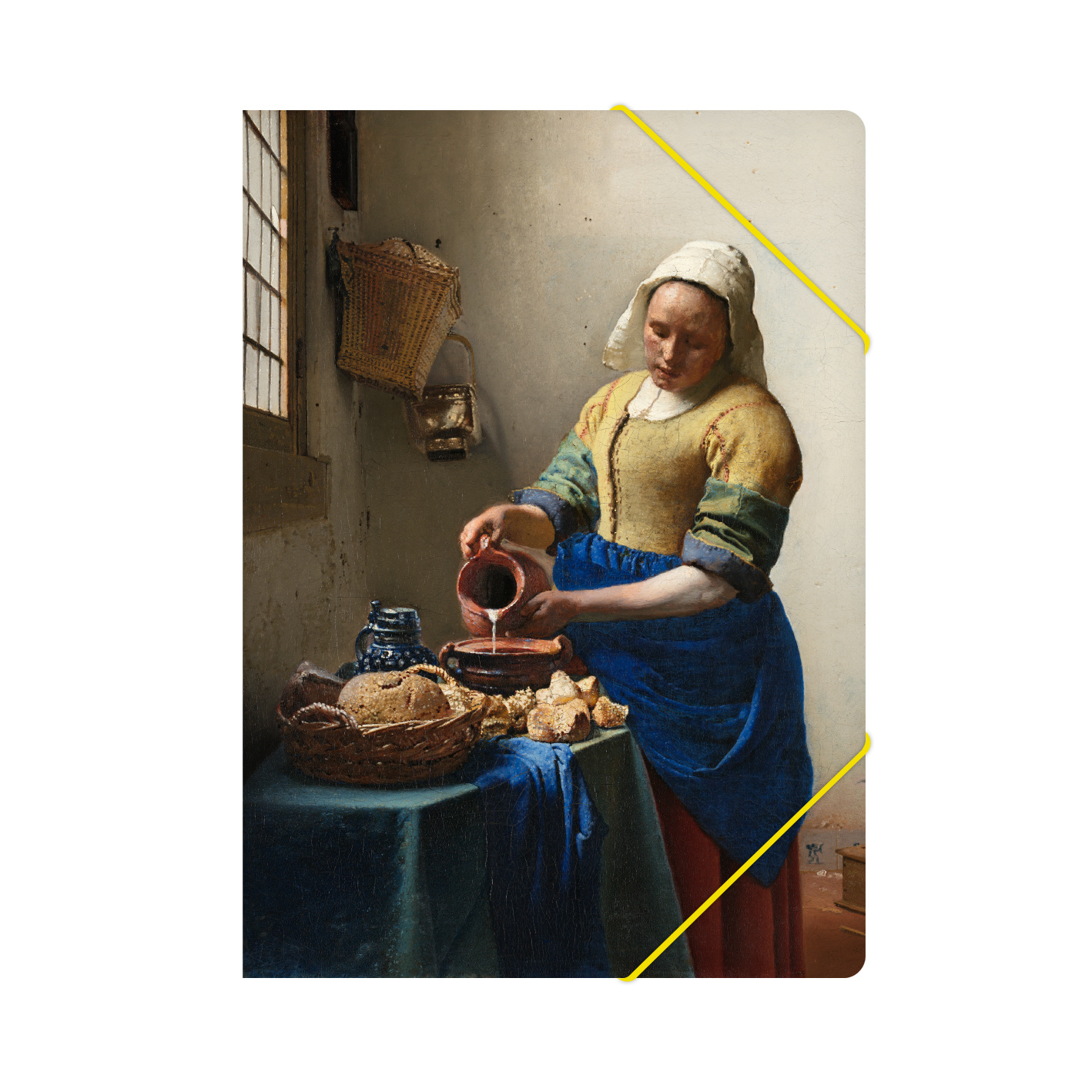 Chemise à dossier en papier avec élastique, A4, Laitière Vermeer -  Museum-webshop