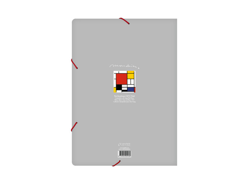 Paper file folder with elastic closure, Mondriaan 1