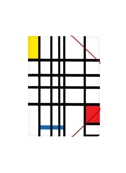 Paper file folder with elastic closure,A4, Mondriaan 2