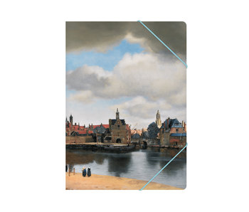 Chemise à dossier en papier avec fermeture élastique, A4,vue de Delft, Vermeer