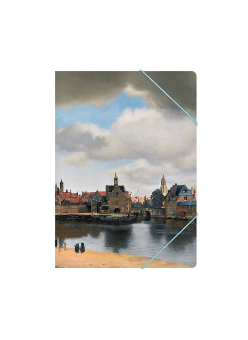 Paper file folder with elastic closure,A4, View of Delft, Vermeer