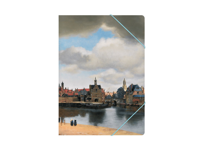 Chemise à dossier en papier avec fermeture élastique, vue de Delft, Vermeer