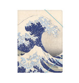 Paper file folder with elastic closure, Hokusai, great Wave