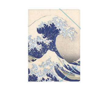 Paper file folder with elastic closure,A4, Hokusai, Great Wave