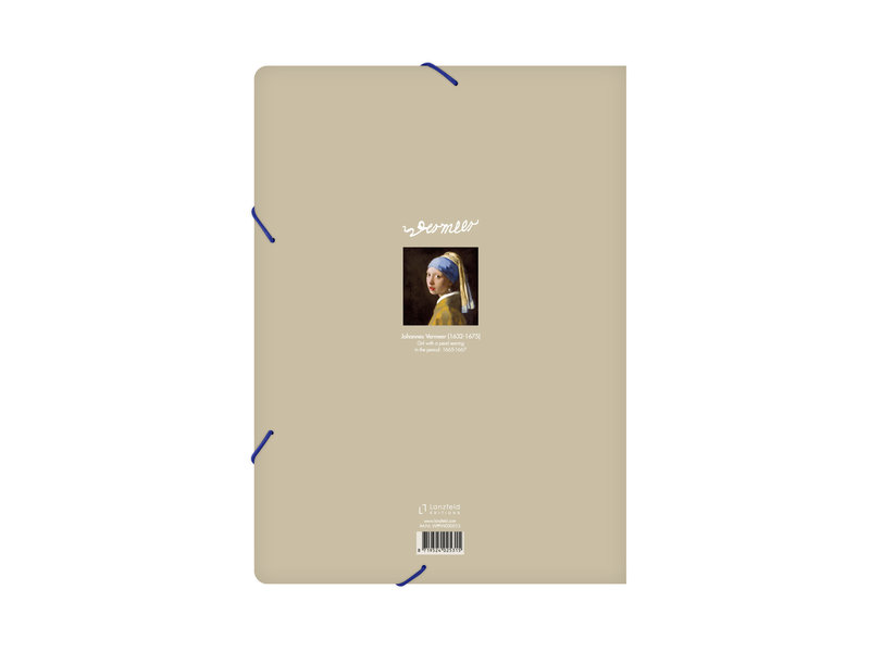 Paper file folder with elastic closure, Girl with the Pearl, Vermeer