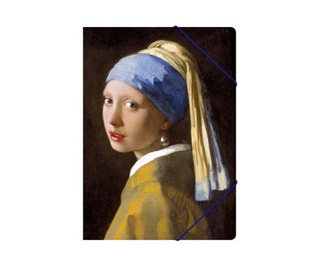 Paper file folder with elastic closure,A4, Girl with the Pearl, Vermeer