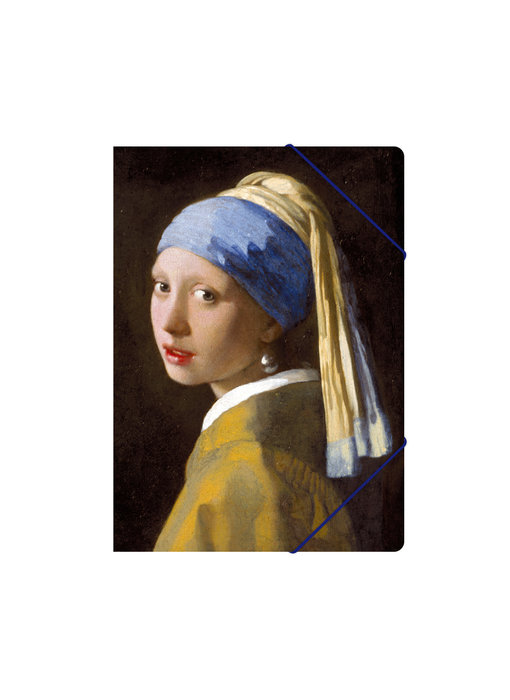 Paper file folder with elastic closure,A4, Girl with the Pearl, Vermeer