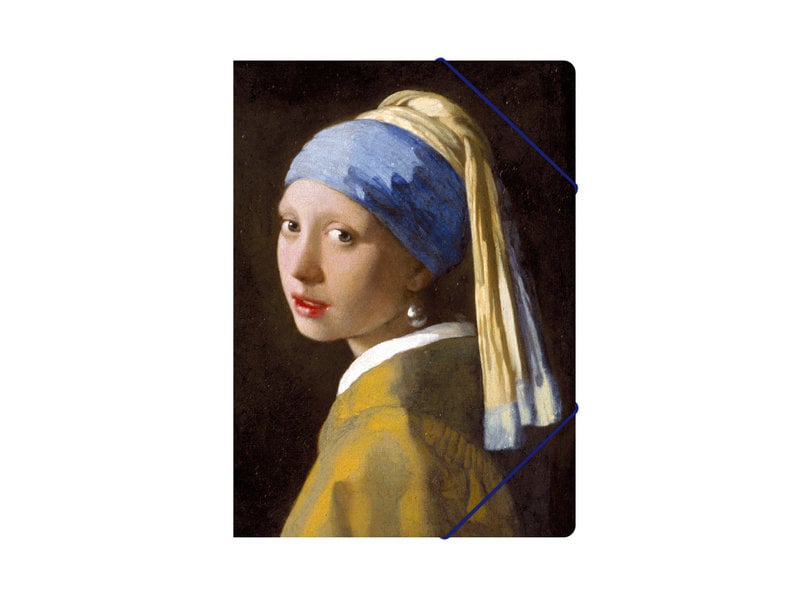 Paper file folder with elastic closure, Girl with the Pearl, Vermeer