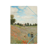 Carpeta archivadora de papel con cierre elástico, Monet, campo de amapolas