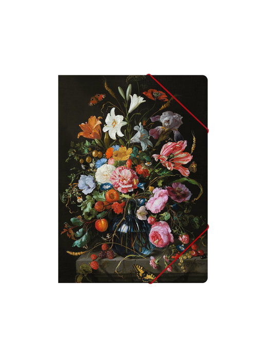 Paper file folder with elastic closure,A4, De Heem, Flower Still Life