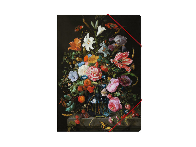 Paper file folder with elastic closure, De Heem, Flower Still Life