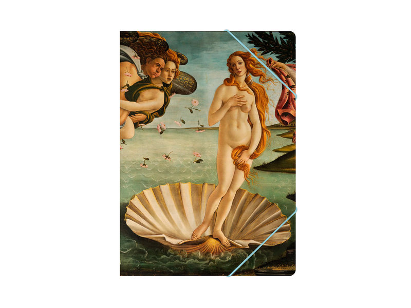 Paper file folder with elastic closure,  Birth of  Venus