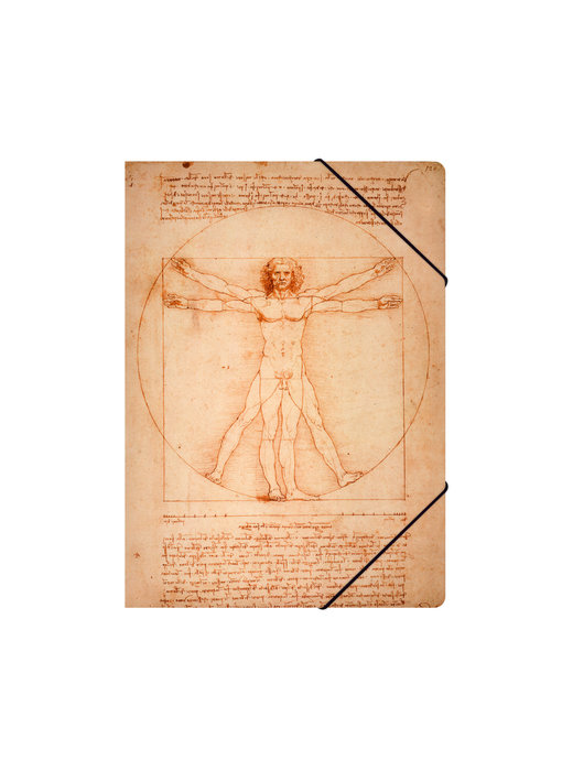 Paper file folder with elastic closure,A4, Da Vinci, Vitruvian Man