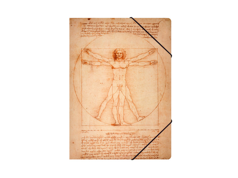Aktenordner mit elastischem Verschluss, A4, Da Vinci, vitruvianischer Mann