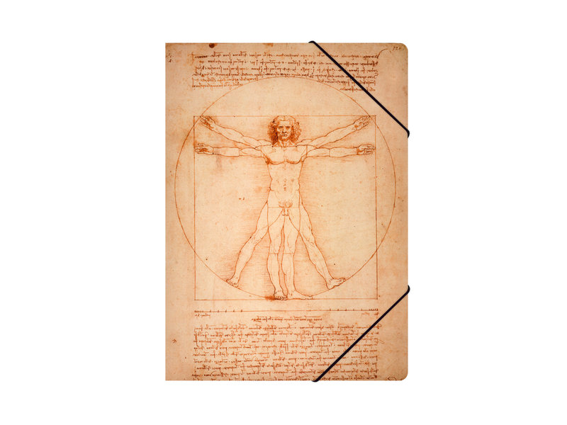 Paper file folder with elastic closure,A4, Da Vinci, Vitruvian Man