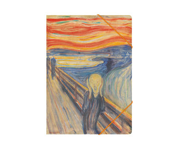 Chemise à dossier en papier avec fermeture élastique, A4, Munch, Le cri