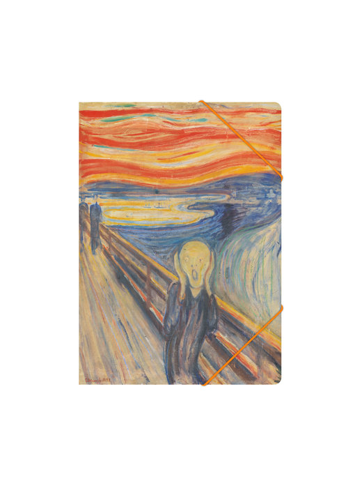 Paper file folder with elastic closure,A4, Munch, The scream