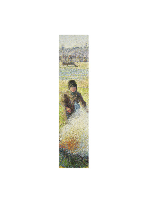 Classical bookmark, Camille Pissarro, Peasant girl making a fire