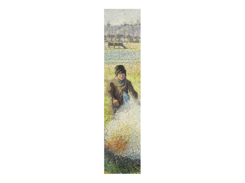Marque-page classique,  Camille Pissarro, Paysanne faisant un feu