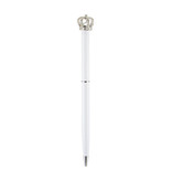 Stylo blanc avec couronne en argent