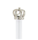 Stylo blanc avec couronne en argent