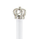 White ball pen with silver crown