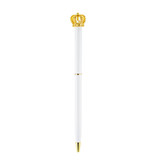 Stylo bille blanc avec couronne en or