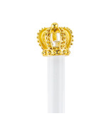 Stylo bille blanc avec couronne en or