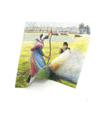 Lens cloth, 18x18 cm, Pisarro, Peasant Girl Making fire