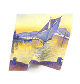 Chiffon de nettoyage, 18x18 cm, Signac: Le port au coucher du soleil