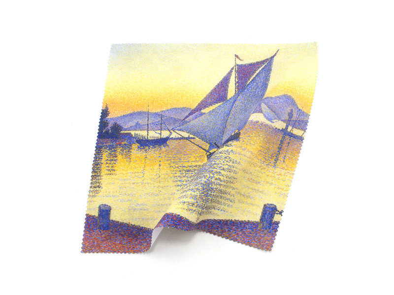 Brillenputztuch, 18x18 cm, Signac: Der Hafen bei Sonnenuntergang