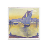 Paño de limpieza para gafas, 18x18 cm, Signac: El puerto al atardecer