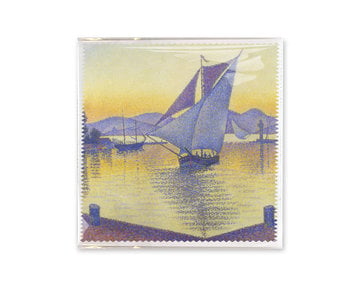 Paño limpiador de microfibre, 18x18 cm, Signac: El puerto al atardecer