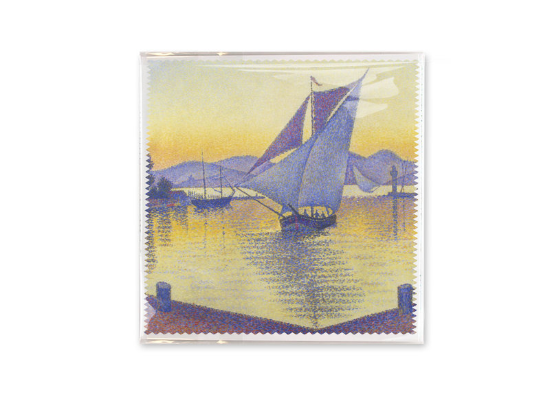 Chiffon de nettoyage, 18x18 cm, Signac: Le port au coucher du soleil