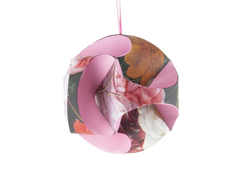 DIY Paper Christmas Ball , Flower still life, De Heem