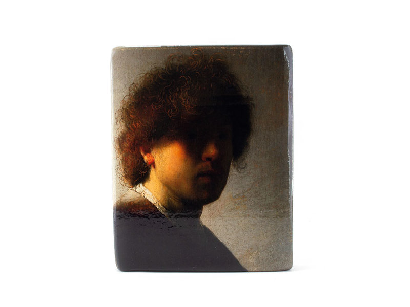 Masters-on-wood, Rembrandt, Autoportrait à un jeune âge, 240 x 195 mm