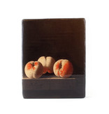 Masters-on-wood, Adriaen Coorte, Three Peaches on a Stone Plinth, 240x195 mm