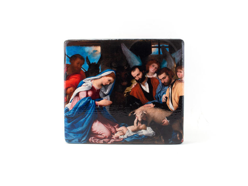 Masters-on-wood, Aanbidding van de herders, Lorenzo Lotto 230x195 mm