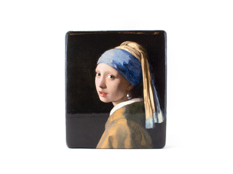 Masters-on-wood, Chica con un pendiente de perlas, Vermeer,230x195 mm