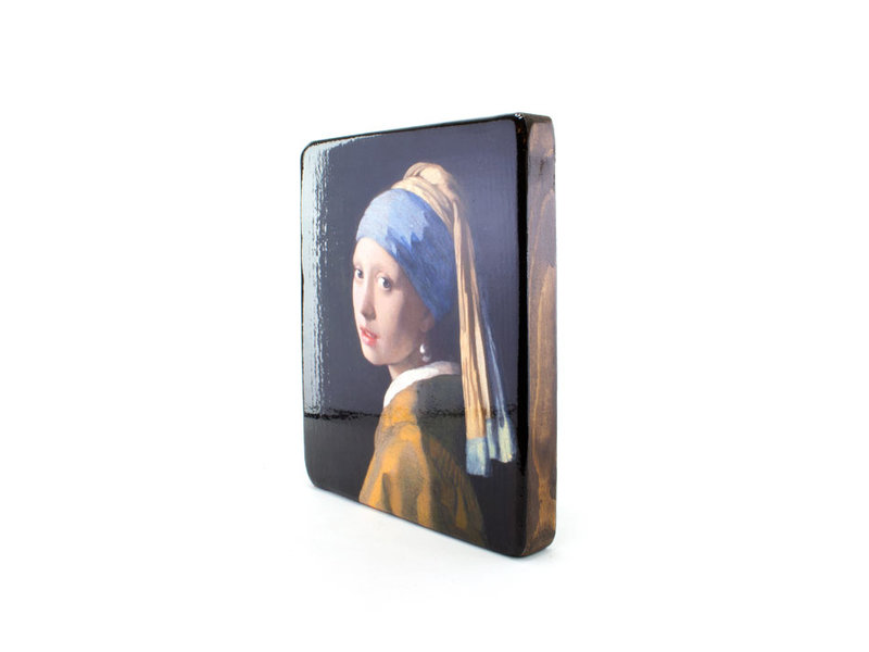 Masters-on-wood, Chica con un pendiente de perlas, Vermeer,230x195 mm