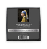 Silver plated earrings with glittering crystal stones, Girl with a Pearl Earring, Vermeer