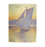 Porte-documents bande élastique, Signac: Le port au coucher du soleil