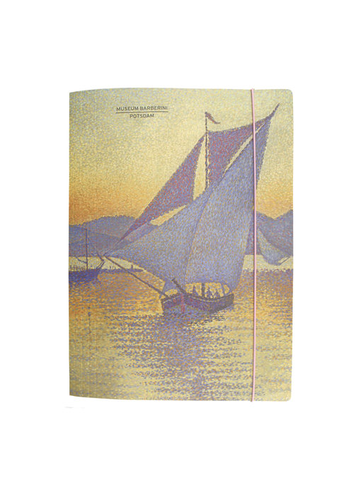 Carpeta portadocumentos con banda elástica,  Signac: El puerto al atardecer