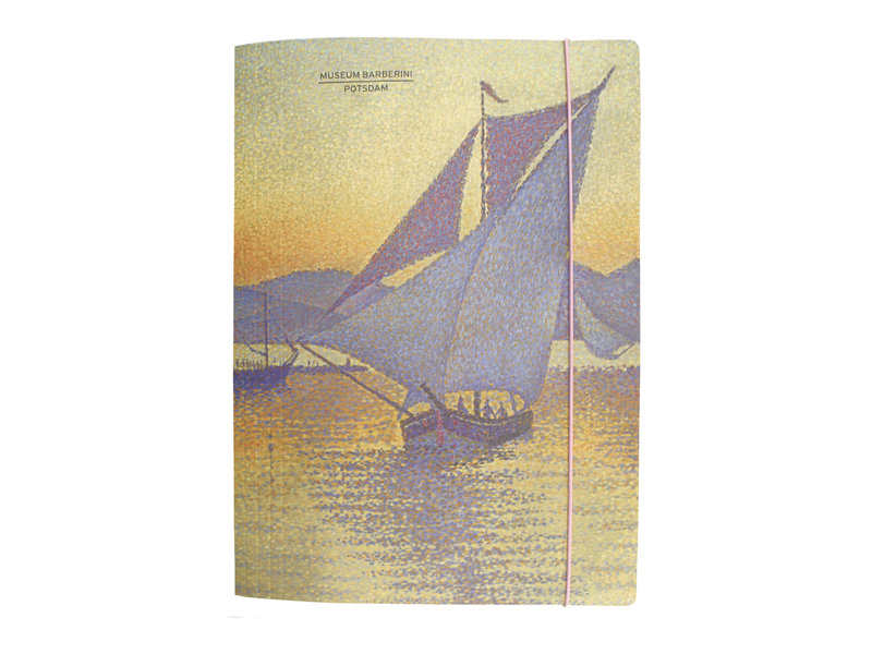 Carpeta portadocumentos con banda elástica,  Signac: El puerto al atardecer