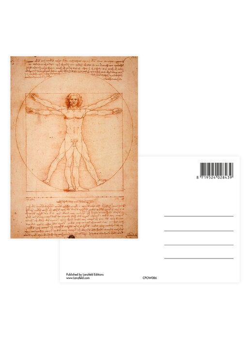 Ansichtkaart,  Da Vinci, Mens van Vitruvius