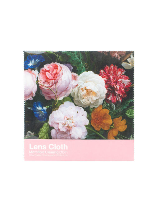 Lens cloth, 15x15 cm, Still life with flowers, De Heem