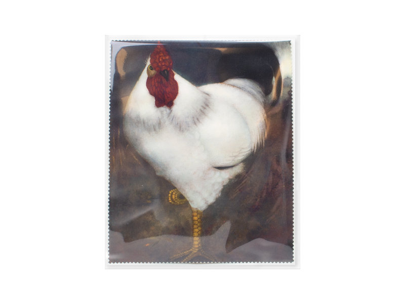 Lens cloth, 15 x 18 cm, White rooster, Mankes, Museum More